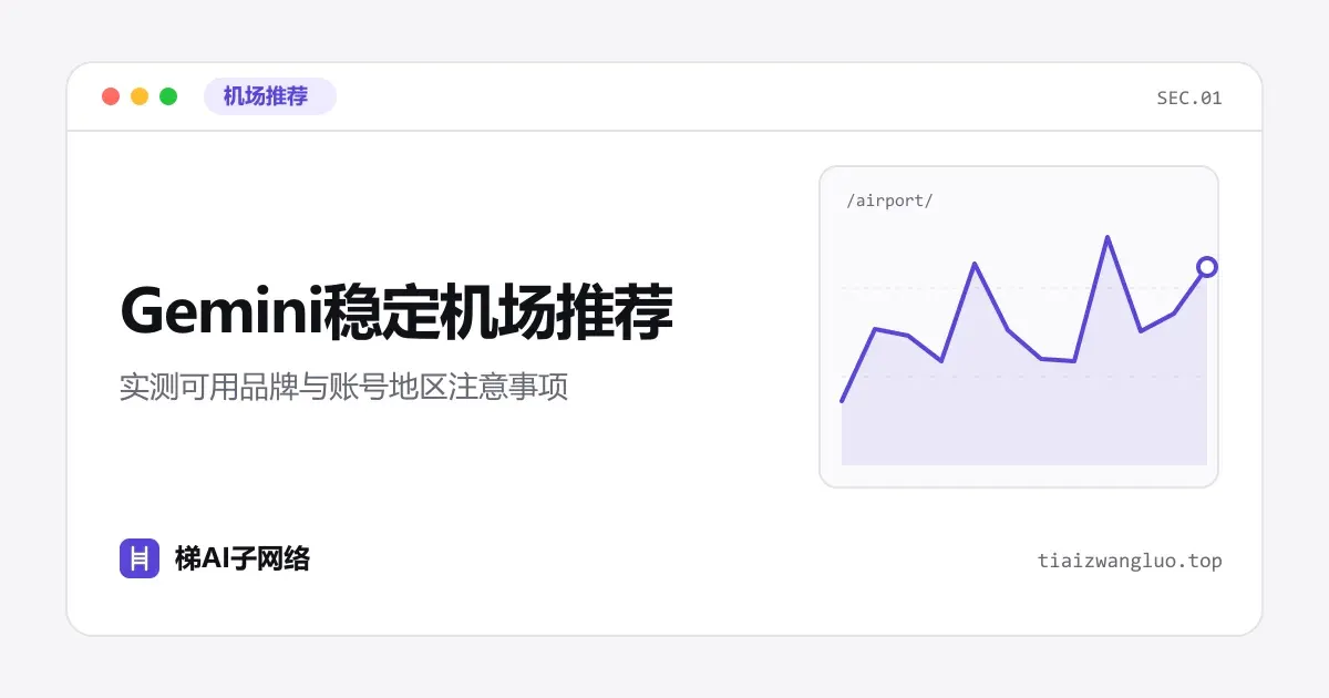 Gemini稳定机场推荐：实测可用品牌与账号地区注意事项