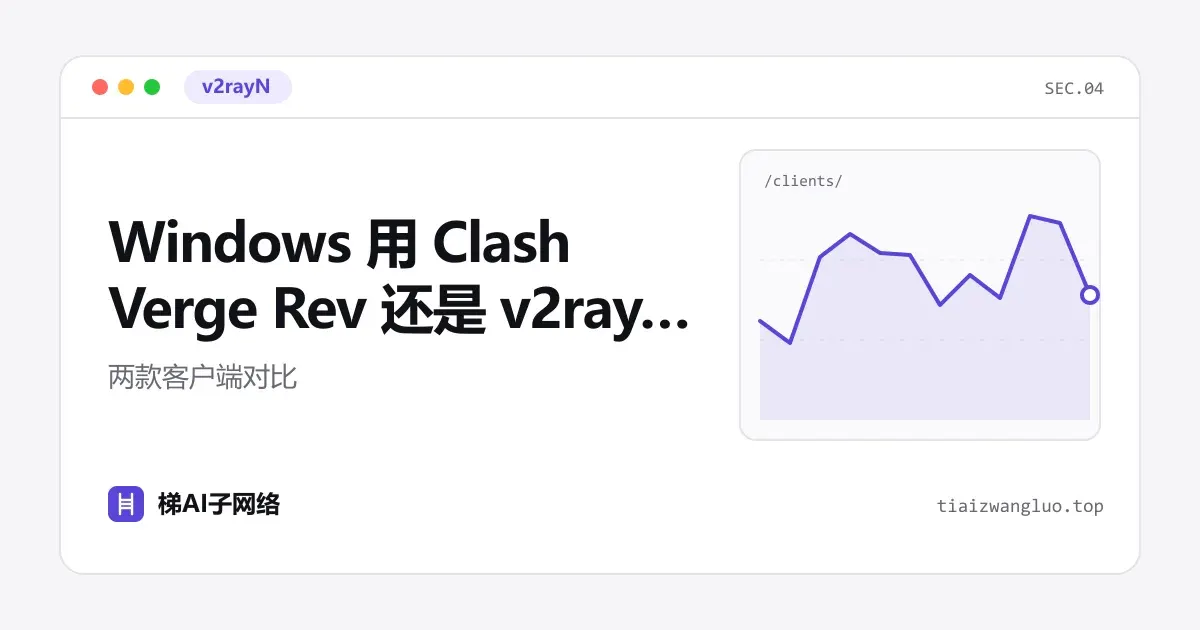 Windows 用 Clash Verge Rev 还是 v2rayN？两款客户端对比