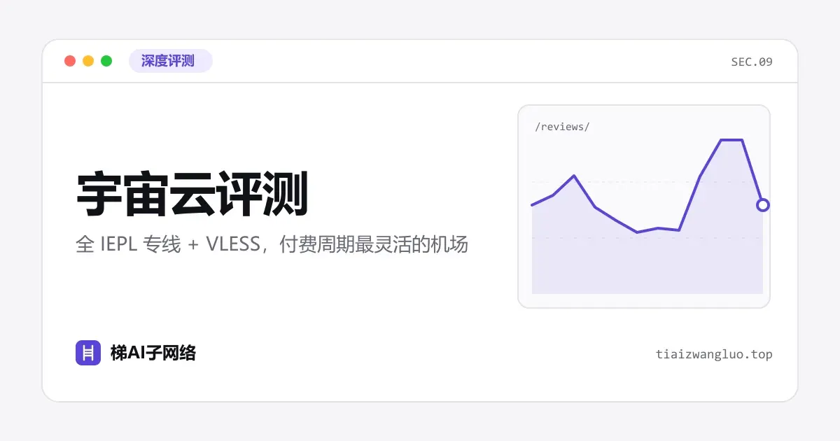 宇宙云评测：全 IEPL 专线 + VLESS，付费周期最灵活的机场